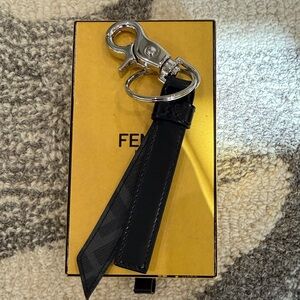 Fendi Black and Silver Keychain